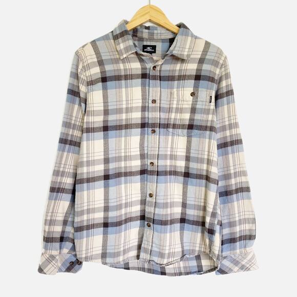 O'Neill Men's Button Up Plaid Flannel Standard Fit Shirt Medium - Picture 1 of 6